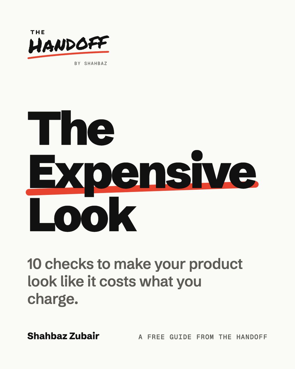 The cover of The Expensive Look, a free guide from The Handoff