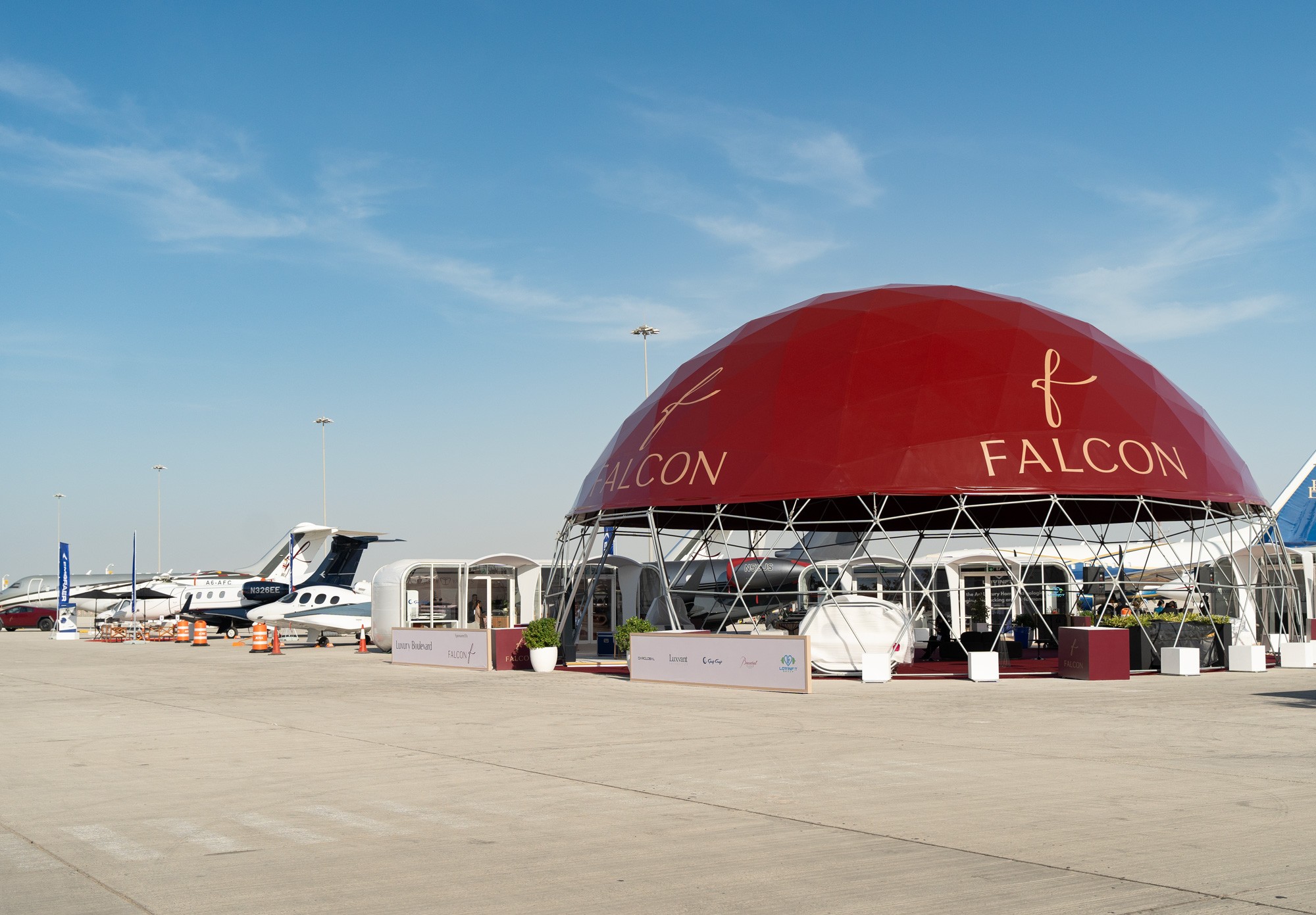Falcon exhibition stand at MEBAA Show 2024